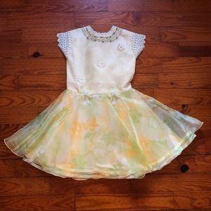 EUC VTG Y2K Eclectic Quirky Girl’s Formal Butterfly Embroidered & Beaded Dress